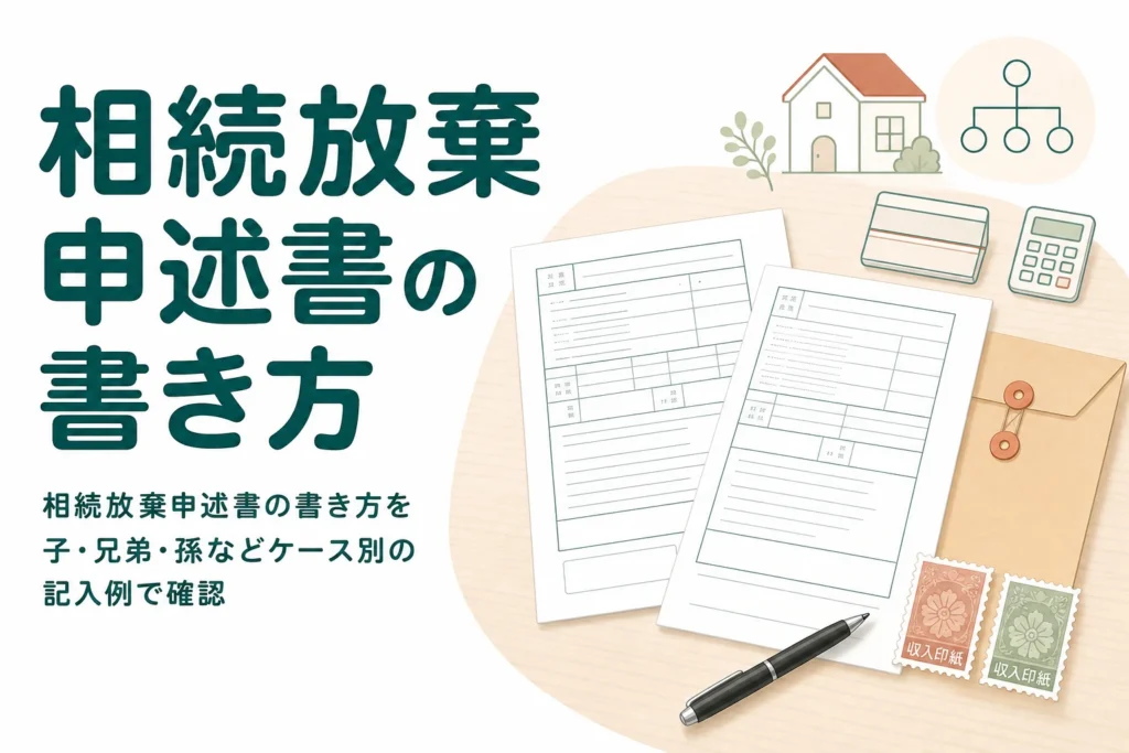相続放棄申述書の書き方をケース別の記入例で解説する記事のアイキャッチ