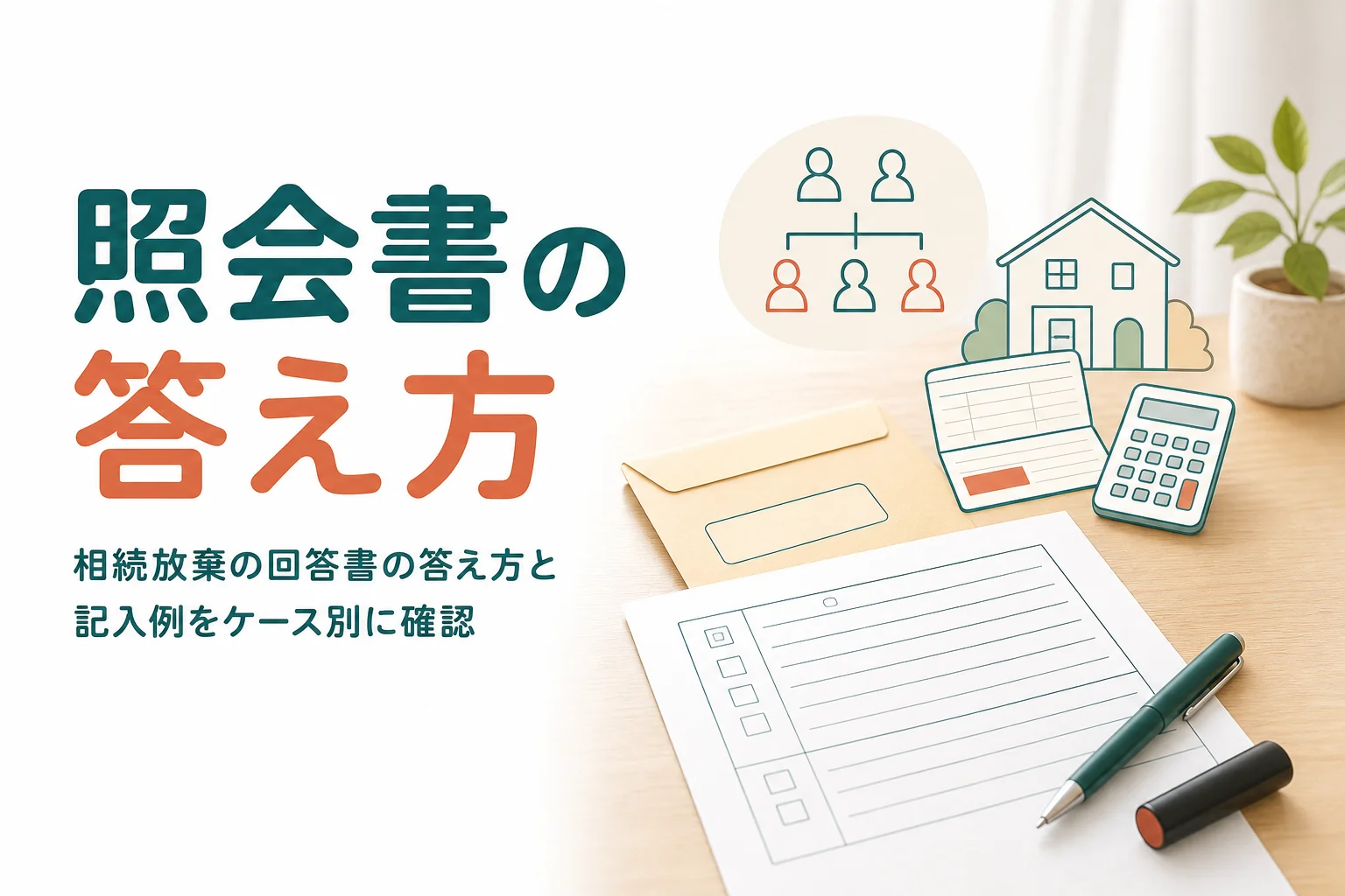 相続放棄の照会書・回答書が届いた時の答え方と記入例を解説する記事のアイキャッチ