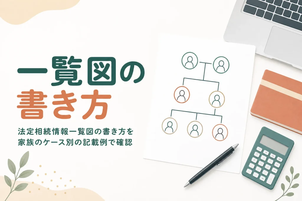 法定相続情報一覧図の書き方をケース別の記載例で解説する記事のアイキャッチ