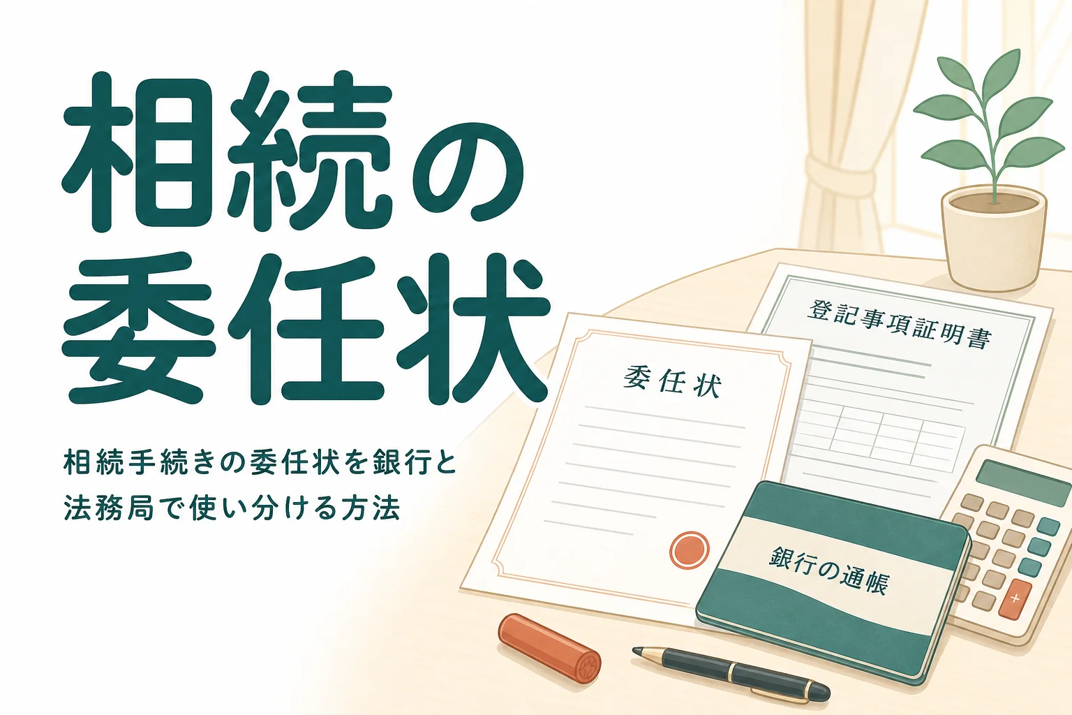 相続手続きの委任状の書き方と銀行・法務局での使い分けを解説する記事のアイキャッチ
