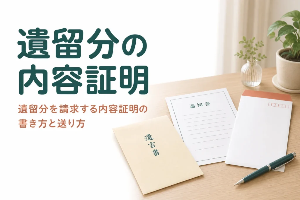 遺留分を請求する内容証明の書き方と文例・送り方を解説する記事のアイキャッチ