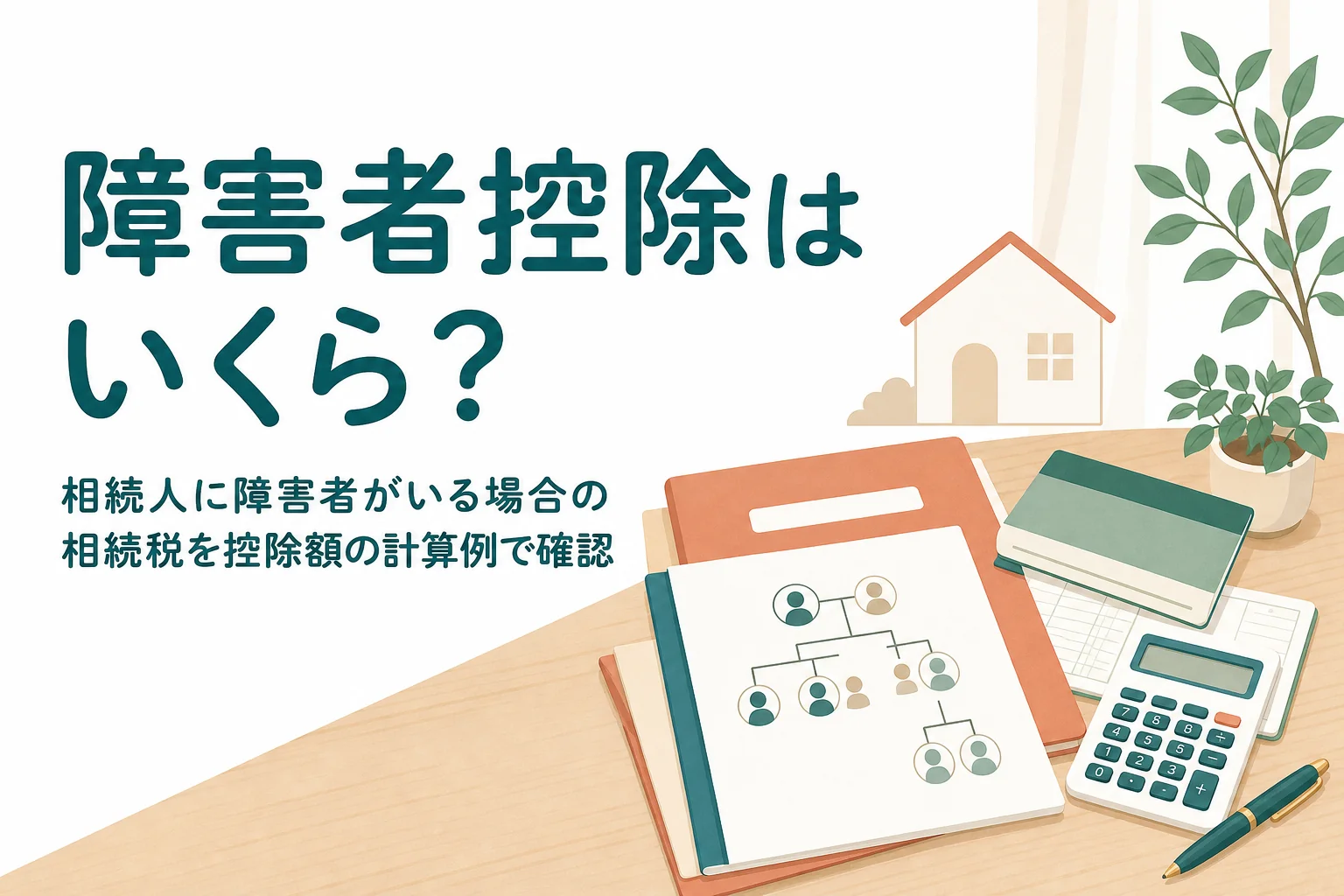 相続人に障害者がいる場合の障害者控除の額と相続税を計算例で確認する記事のアイキャッチ