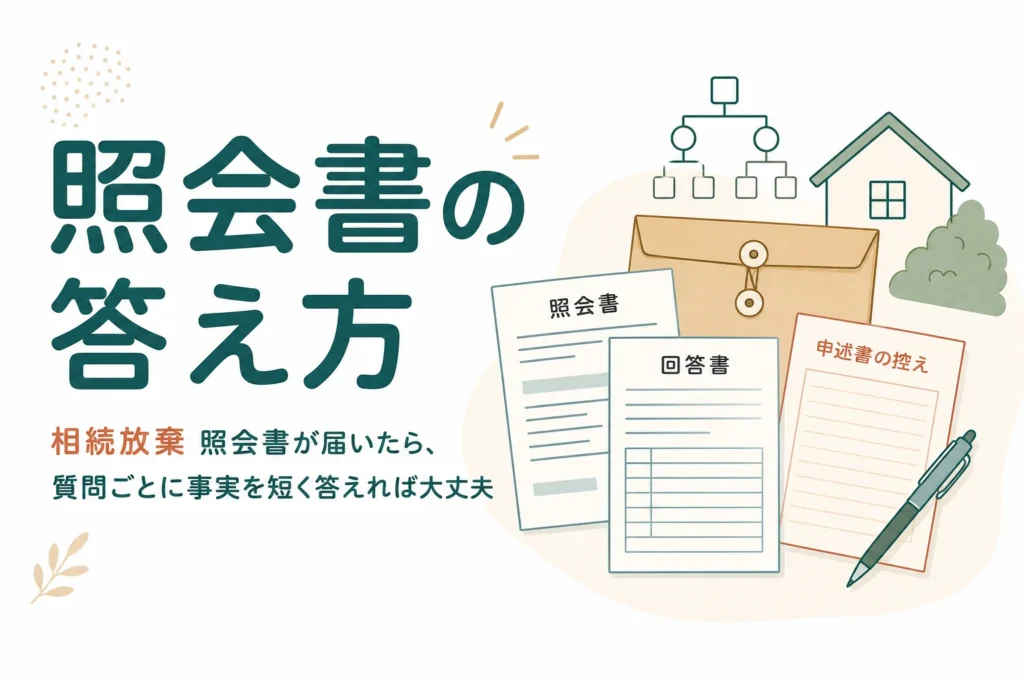 相続放棄の照会書が届いた時の質問ごとの回答例と注意点を解説する記事のアイキャッチ