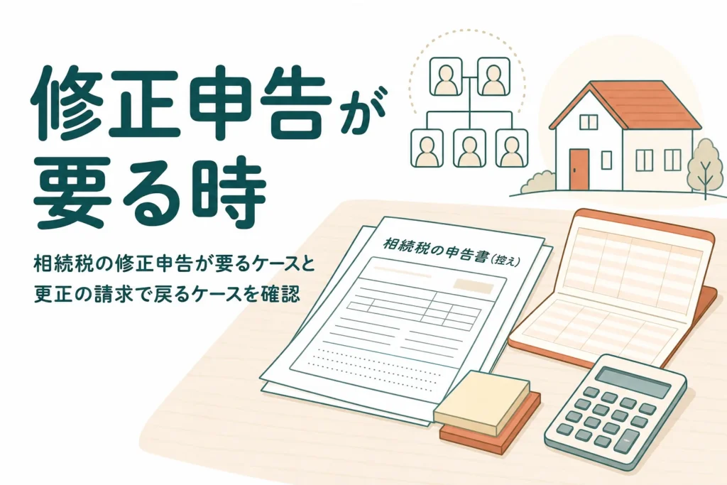 相続税の修正申告が要るケースを財産漏れ・評価ミス別に解説する記事のアイキャッチ