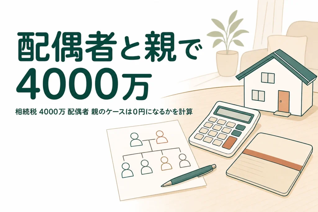 遺産4000万円を配偶者と親が相続するケースの相続税を解説する記事のアイキャッチ