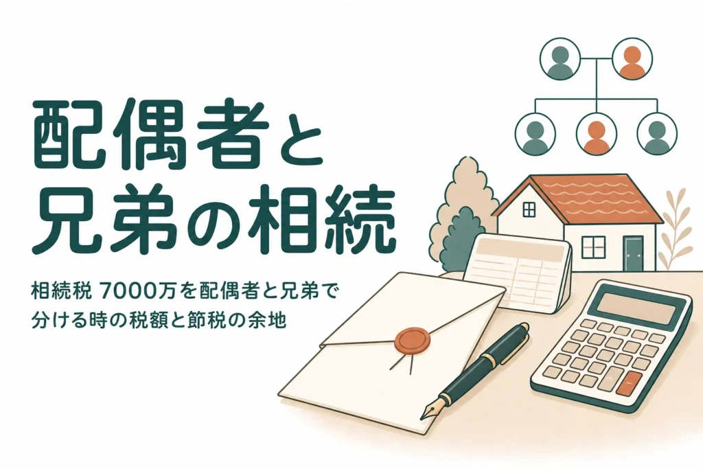 遺産7000万円を配偶者と兄弟姉妹で相続するケースの相続税と遺言による節税を解説する記事のアイキャッチ