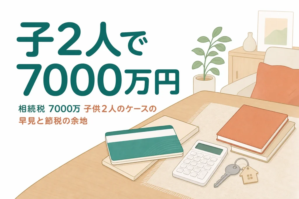 子2人が遺産7000万円を相続した時の相続税の早見を解説する記事のアイキャッチ