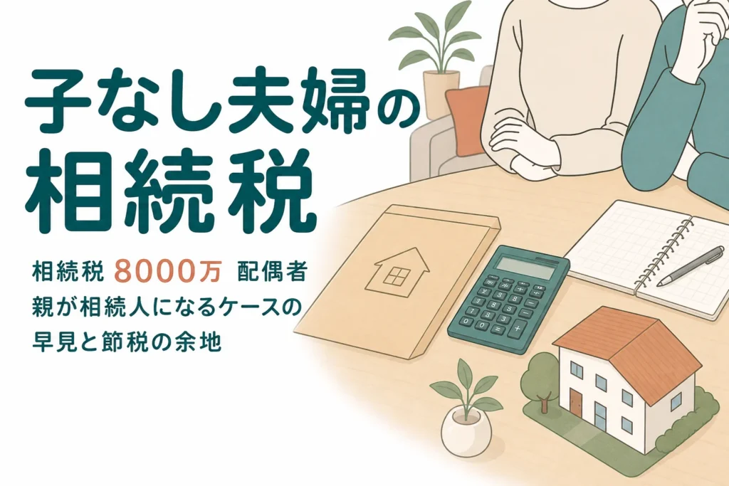 遺産8000万円を配偶者と亡くなった人の親が相続するケースの相続税を解説する記事のアイキャッチ