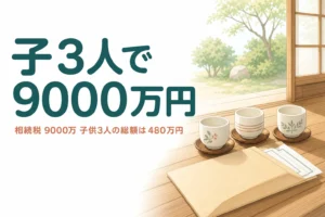 遺産9000万円を子3人で相続した場合の相続税を解説する記事のアイキャッチ