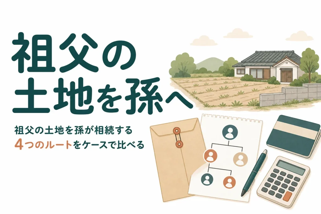 祖父の土地を孫が相続する方法をケース別に比べる記事のアイキャッチ