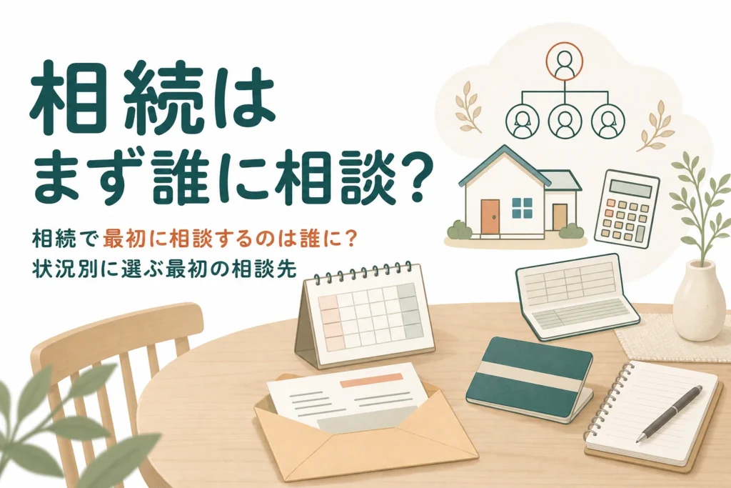 相続で最初に誰に相談するかを状況別に紹介する記事のアイキャッチ