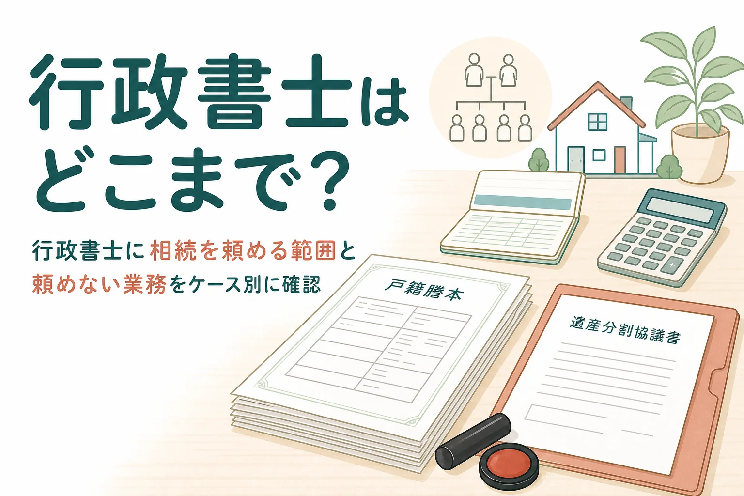行政書士に相続を頼める範囲を解説する記事のアイキャッチ