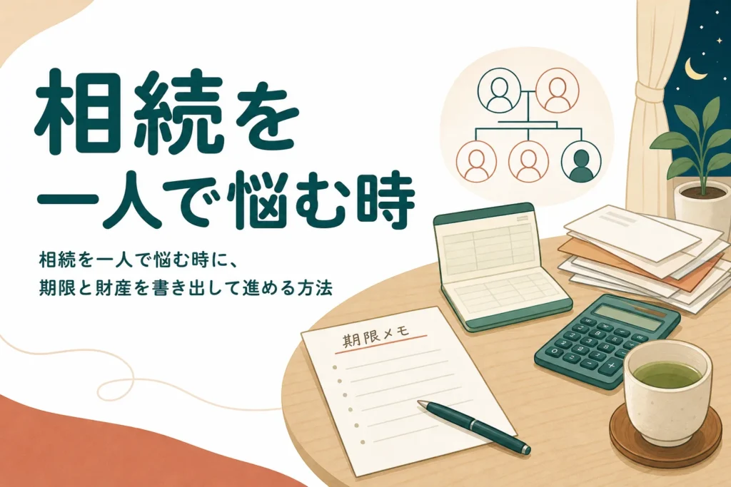 相続のことを誰にも相談できず一人で悩んでいる時の進め方を紹介する記事のアイキャッチ