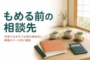 兄弟で相続がもめそうな時の相談先と順番をケース別に確かめる記事のアイキャッチ