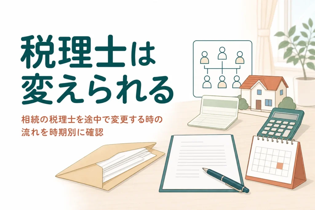 依頼した相続の税理士を途中で変える時の流れを解説する記事のアイキャッチ