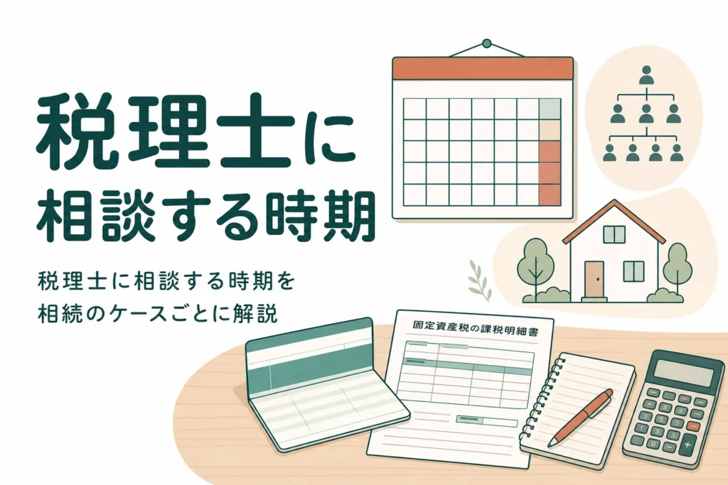 相続で税理士に相談する時期をケース別に解説する記事のアイキャッチ