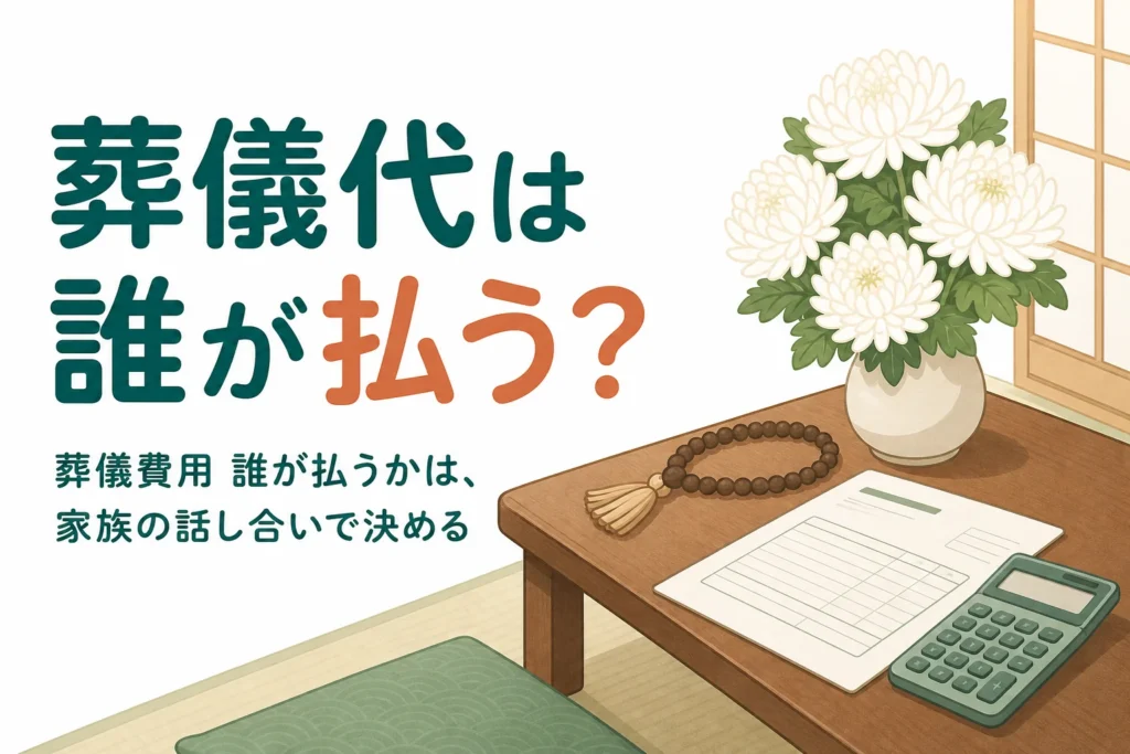 親の葬儀費用を誰が払うかと相続税の控除を解説する記事のアイキャッチ