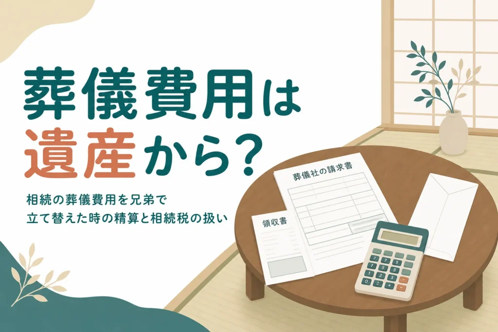 兄弟で立て替えた相続の葬儀費用の精算方法を解説する記事のアイキャッチ
