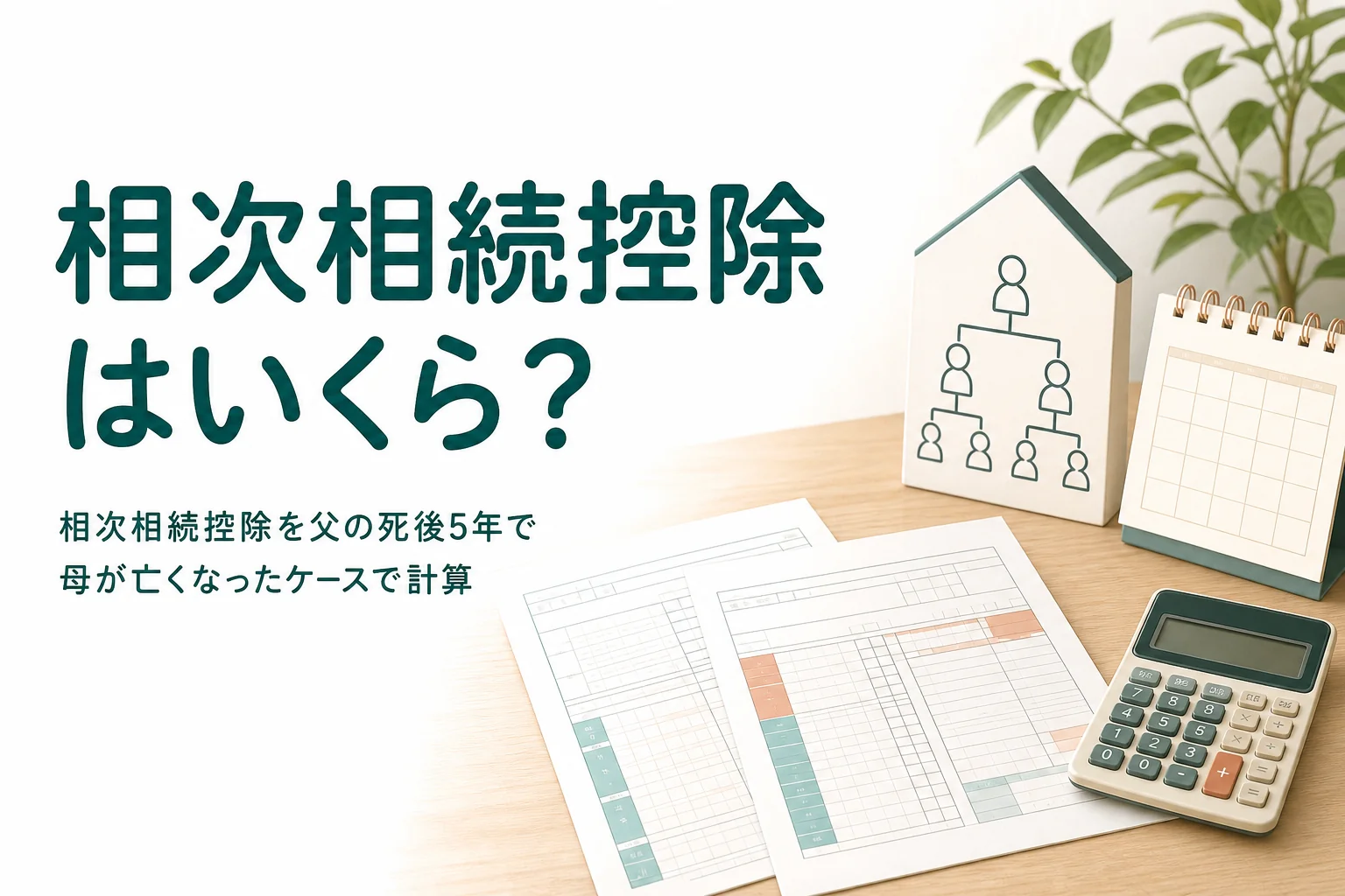 父の死後5年で母が亡くなったケースで相次相続控除を計算する記事のアイキャッチ