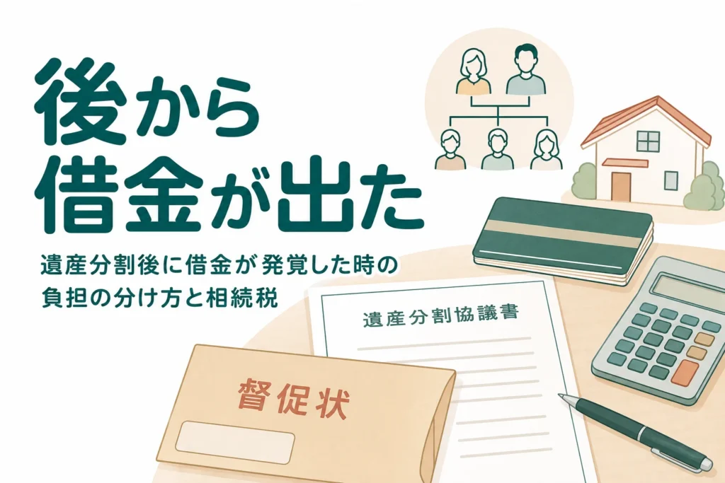 遺産分割が終わった後に親の借金が見つかった時の負担の分け方を解説する記事のアイキャッチ