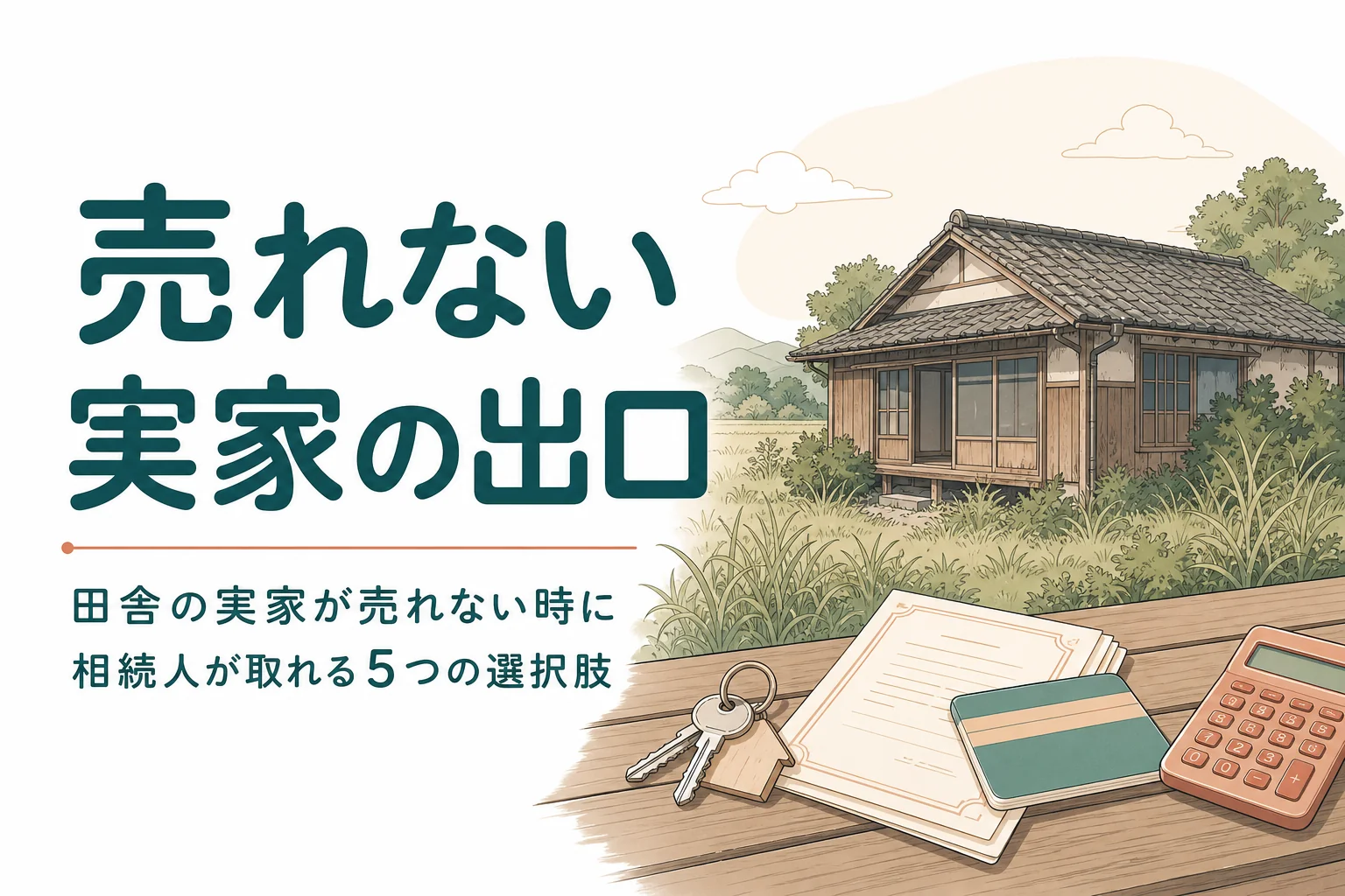 田舎の実家が売れない時に相続人が取れる選択肢を解説する記事のアイキャッチ