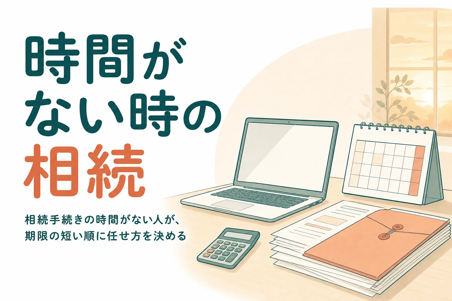 相続手続きの時間がない人向けに、期限の短い順に任せ方を決める記事のアイキャッチ