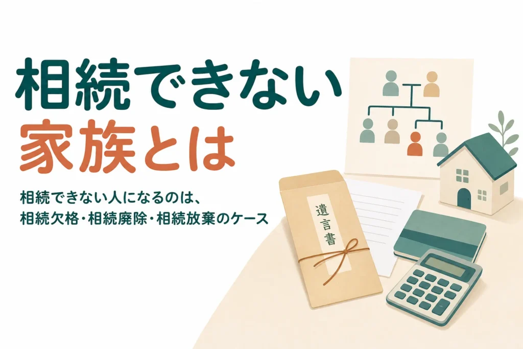 家族なのに相続できない人になる相続欠格や相続廃除のケースを解説する記事のアイキャッチ