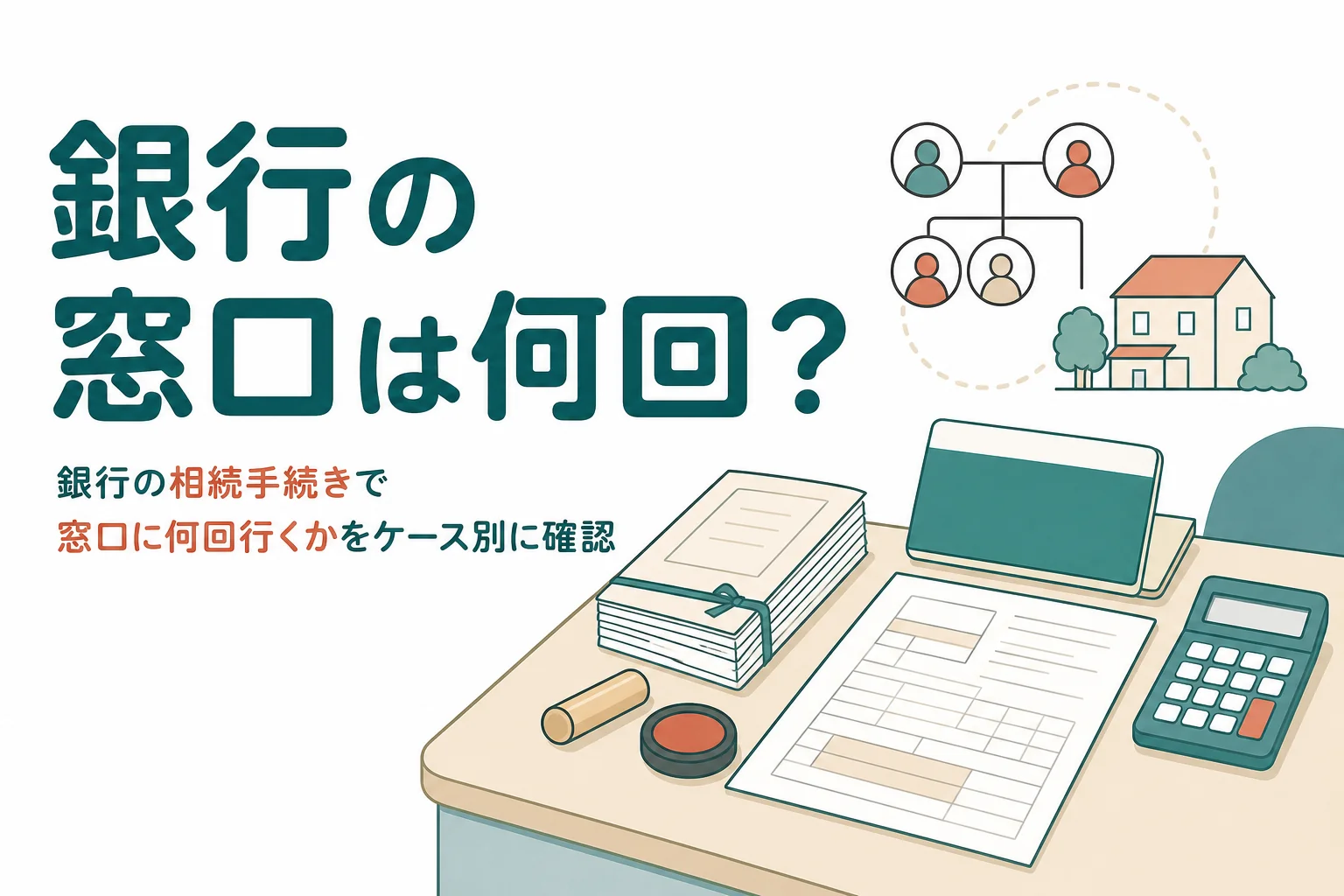 銀行の相続手続きで窓口に何回行くかを解説する記事のアイキャッチ