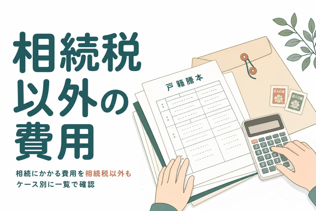相続にかかる相続税以外の費用をケース別に一覧で確認する記事のアイキャッチ