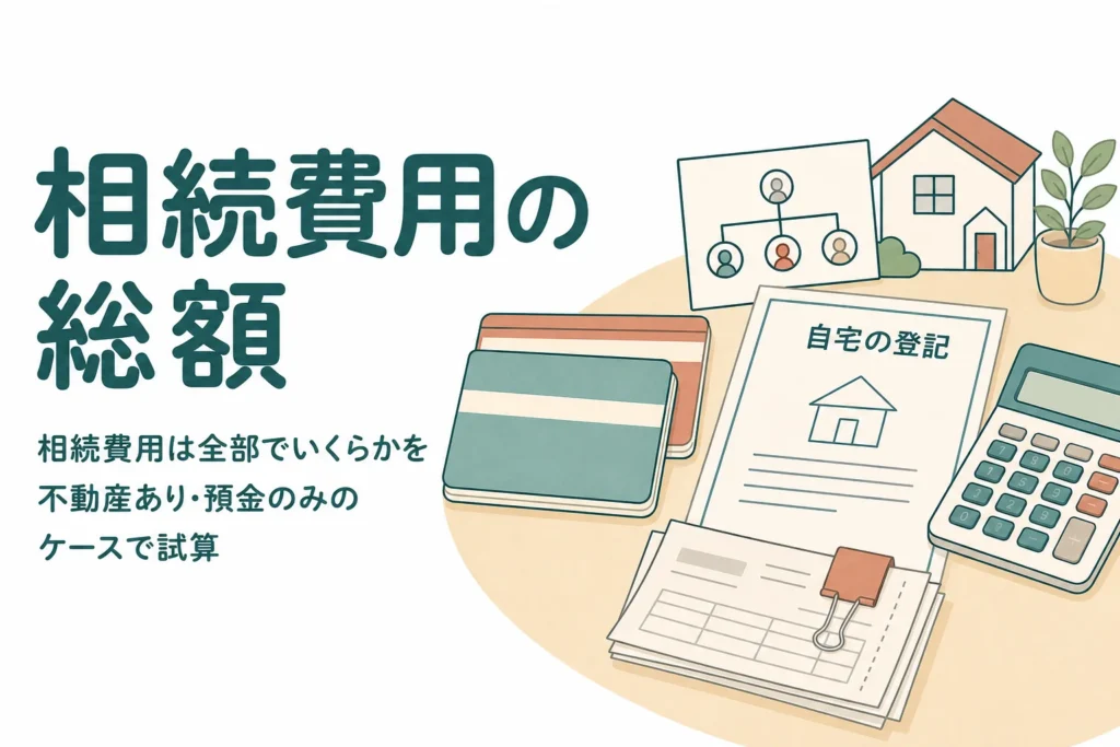相続費用の総額を不動産ありと預金のみのケースで試算する記事のアイキャッチ