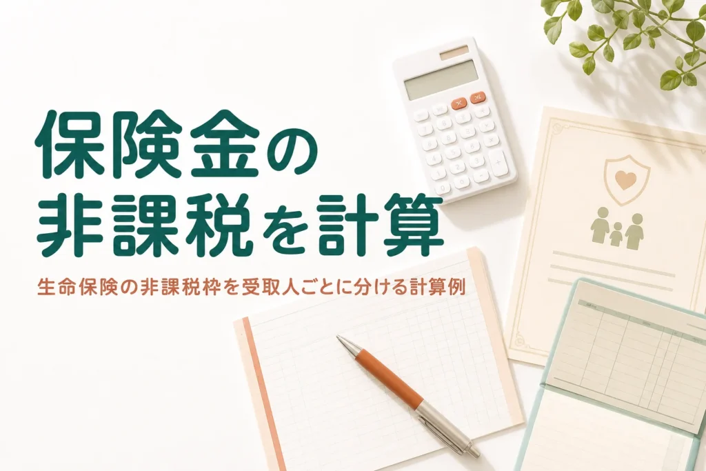 生命保険金の非課税枠を受取人が複数いる時にどう分けるかを計算例で解説する記事のアイキャッチ