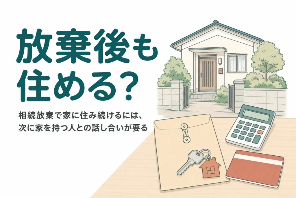 相続放棄した後に親の家に住み続けられるかと退去のタイミングを解説する記事のアイキャッチ