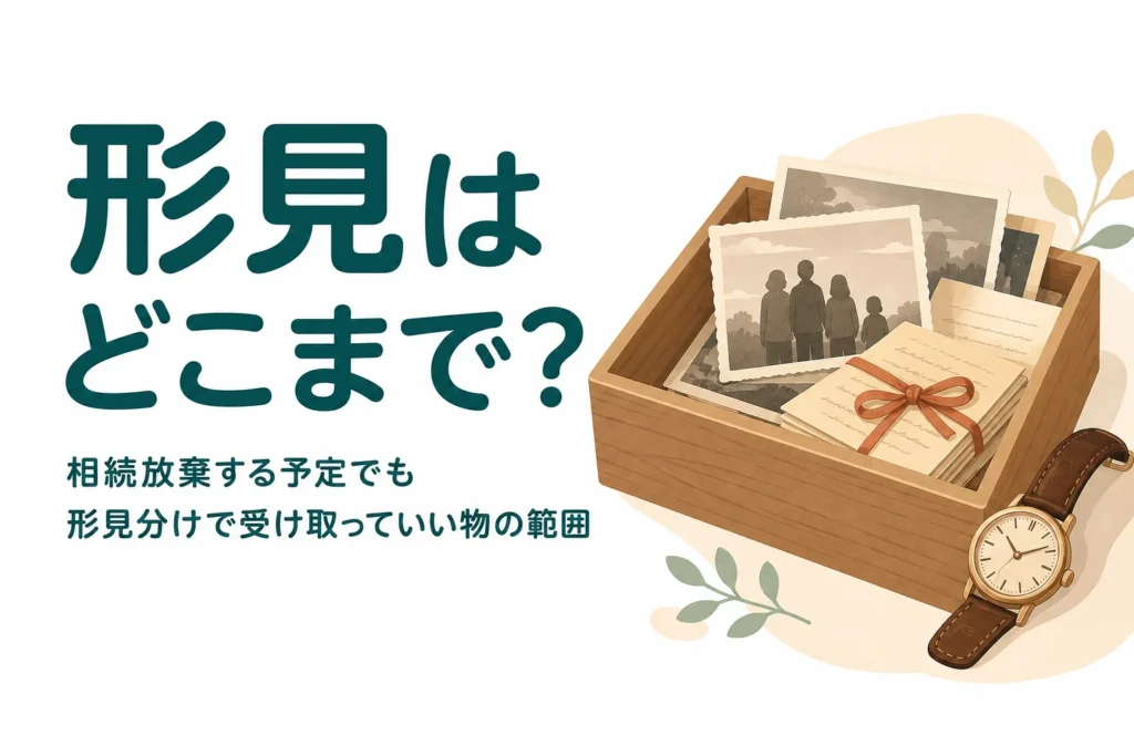相続放棄する予定の人が形見分けで受け取っていい物の範囲を解説する記事のアイキャッチ