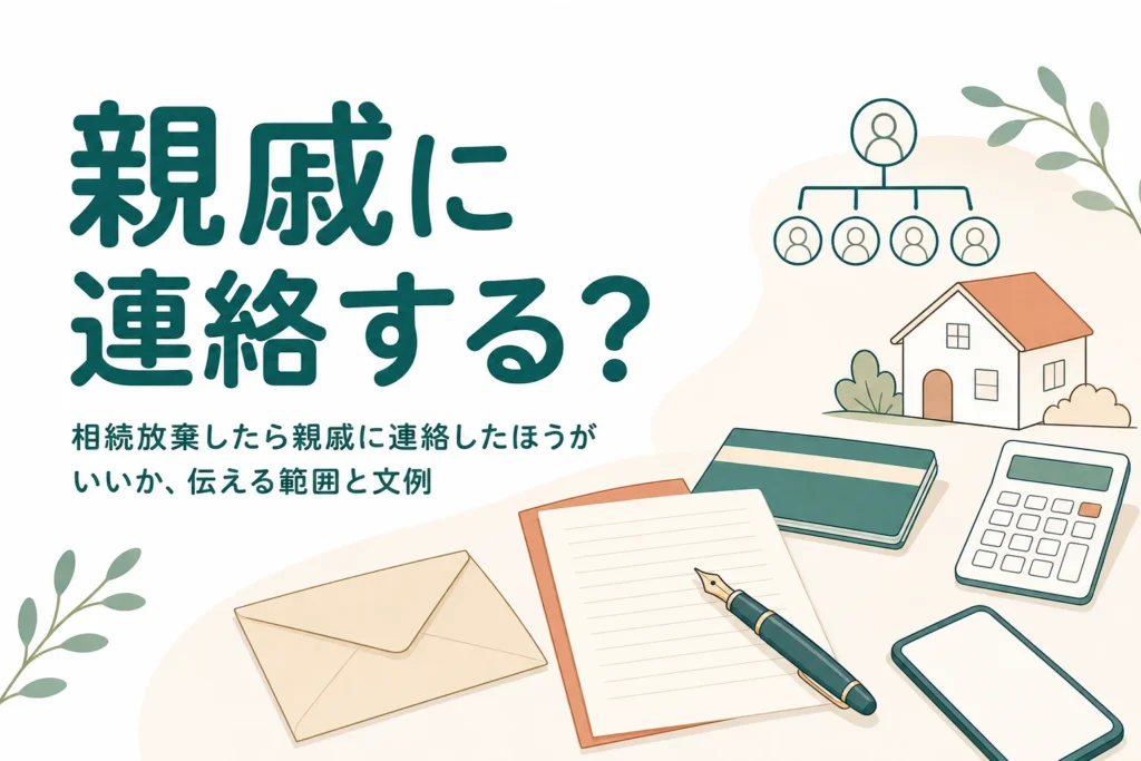 相続放棄した後に親戚へ連絡する範囲と文例を解説する記事のアイキャッチ