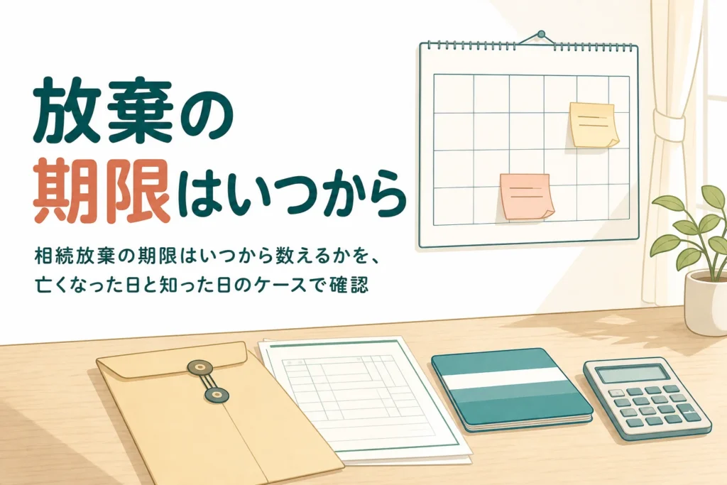 相続放棄の期限はいつから数えるかを、亡くなった日と知った日のケースで確認する記事のアイキャッチ