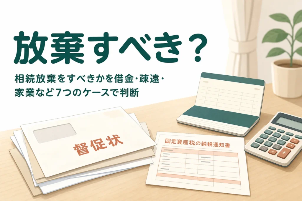 相続放棄をすべきかを借金・疎遠・家業など7つのケースで判断する記事のアイキャッチ