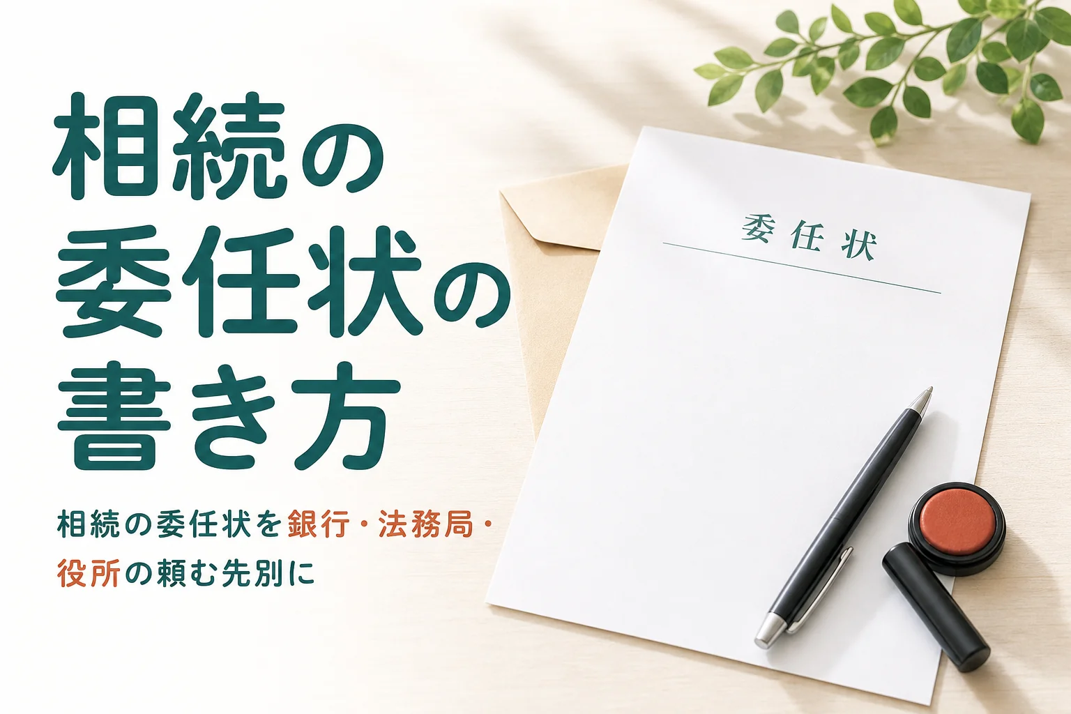 相続の委任状の書き方を銀行・法務局・役所の頼む先別に解説する記事のアイキャッチ