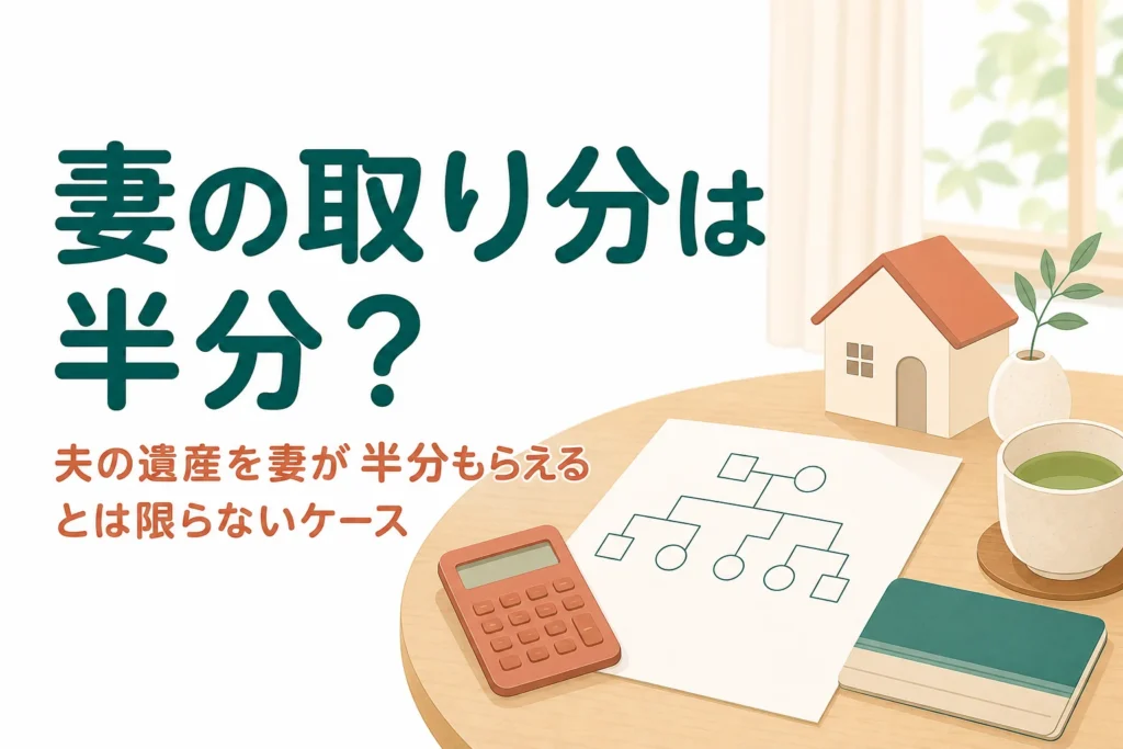夫の遺産を妻が半分もらえるとは限らないケースを解説する記事のアイキャッチ