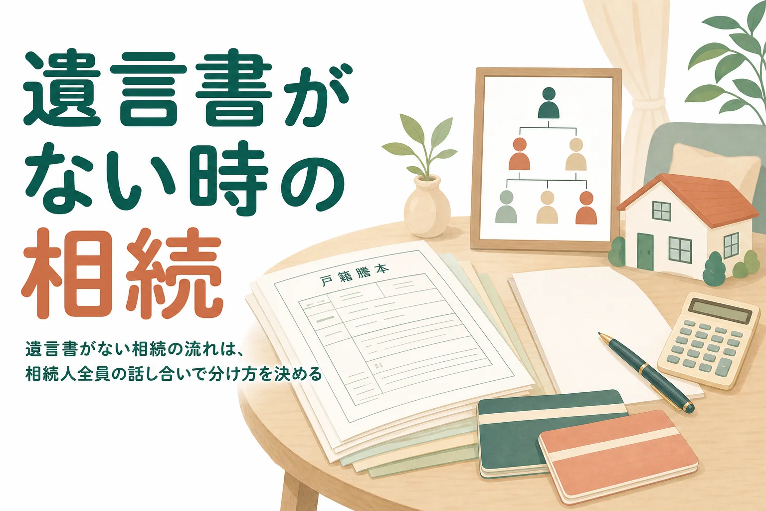 親が遺言書を残していない時の相続の流れと分け方を解説する記事のアイキャッチ