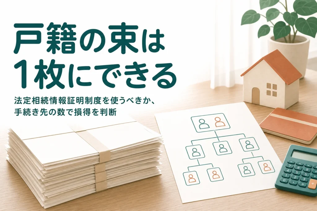 法定相続情報証明制度を使うべきかを手続き先の数で判断する記事のアイキャッチ