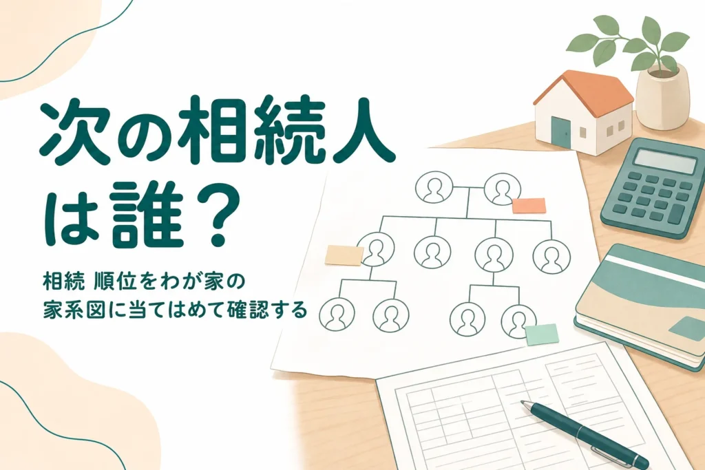 相続順位を家系図に当てはめ、次に誰が相続人になるかを確認する記事のアイキャッチ