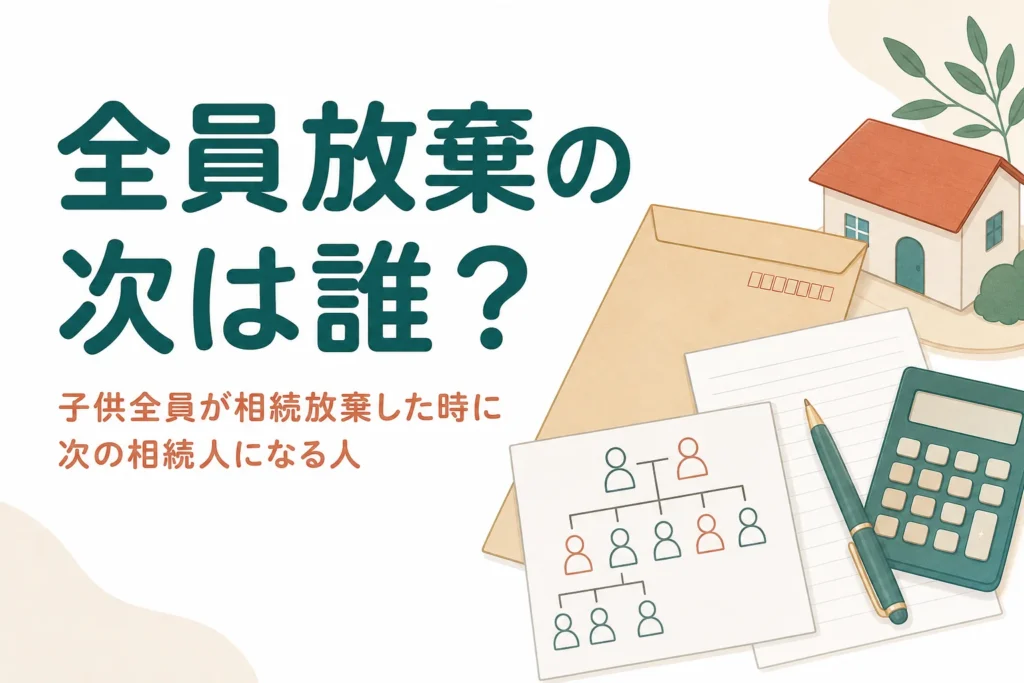 子ども全員が相続放棄した時に誰が次の相続人になるかを解説する記事のアイキャッチ