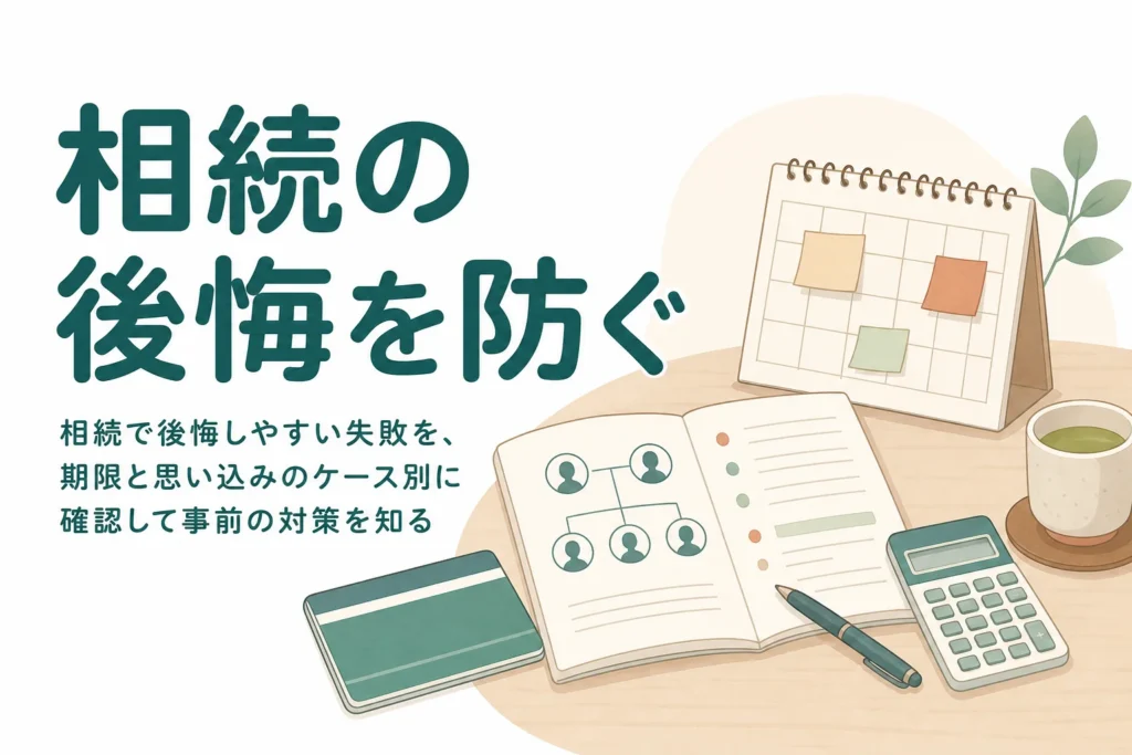 相続で後悔した人に多い5つの失敗と事前にできる対策を、ケース別に確かめる記事のアイキャッチ