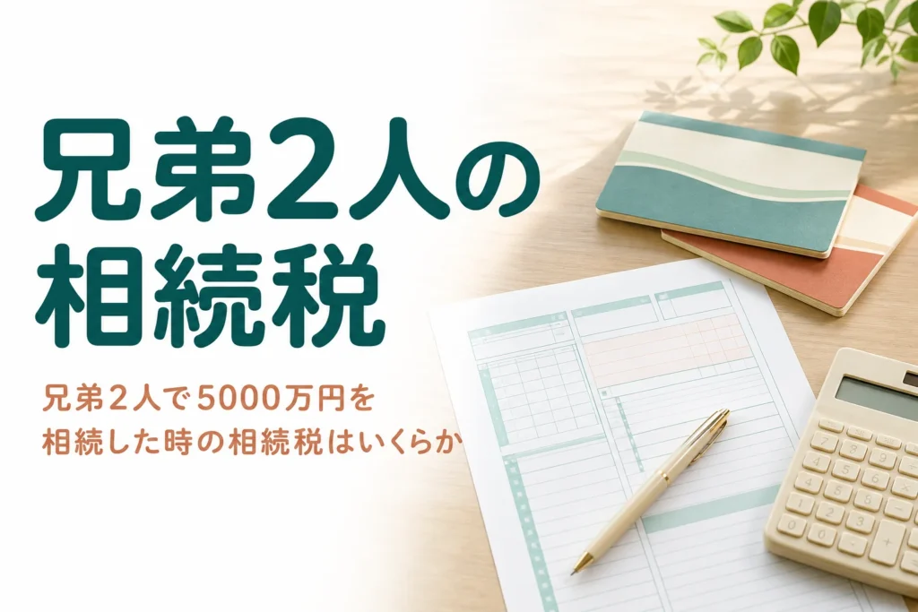 兄弟2人が遺産5,000万円を相続した時の相続税を計算する記事のアイキャッチ