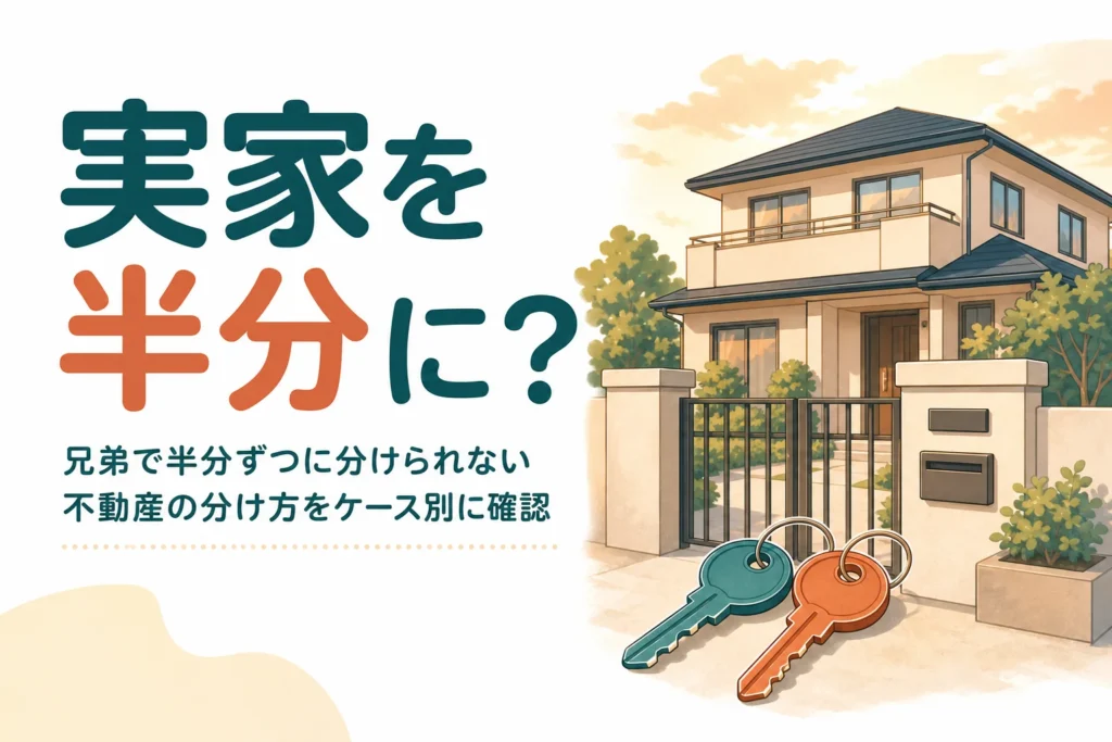 兄弟で半分ずつに分けられない実家の分け方をケース別に確認する記事のアイキャッチ