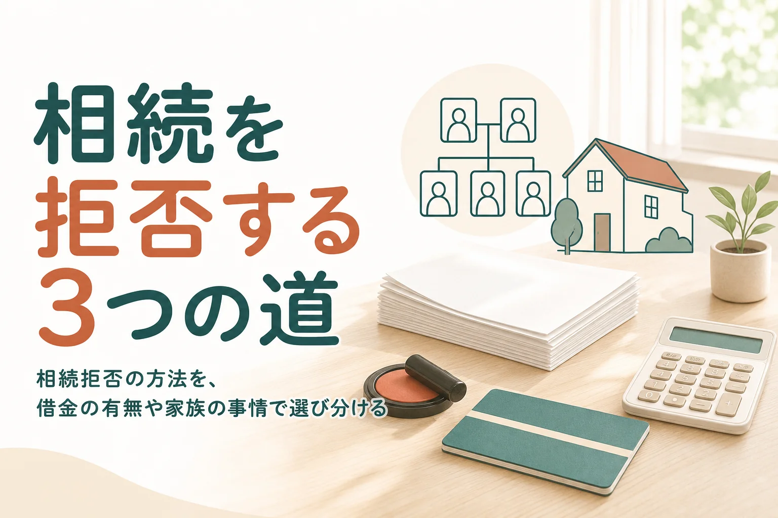 相続拒否の3つの方法をケース別に比べる記事のアイキャッチ