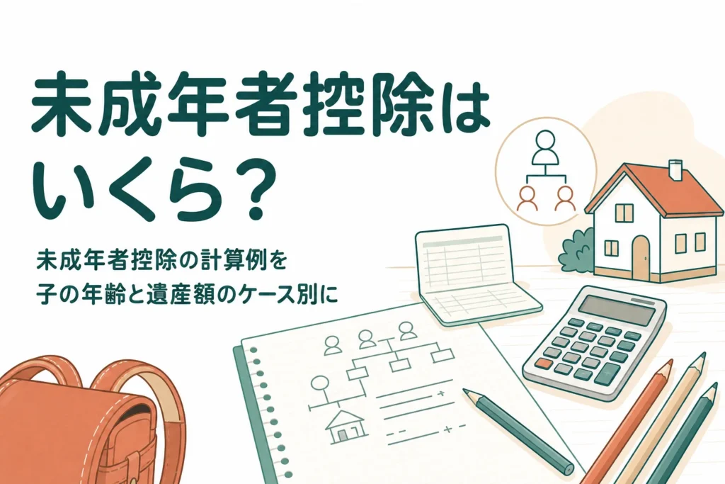 未成年の子が相続した時の未成年者控除の計算例を解説する記事のアイキャッチ