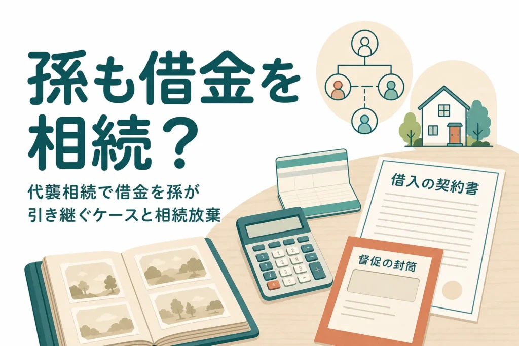 代襲相続で孫が借金も相続するかを解説する記事のアイキャッチ