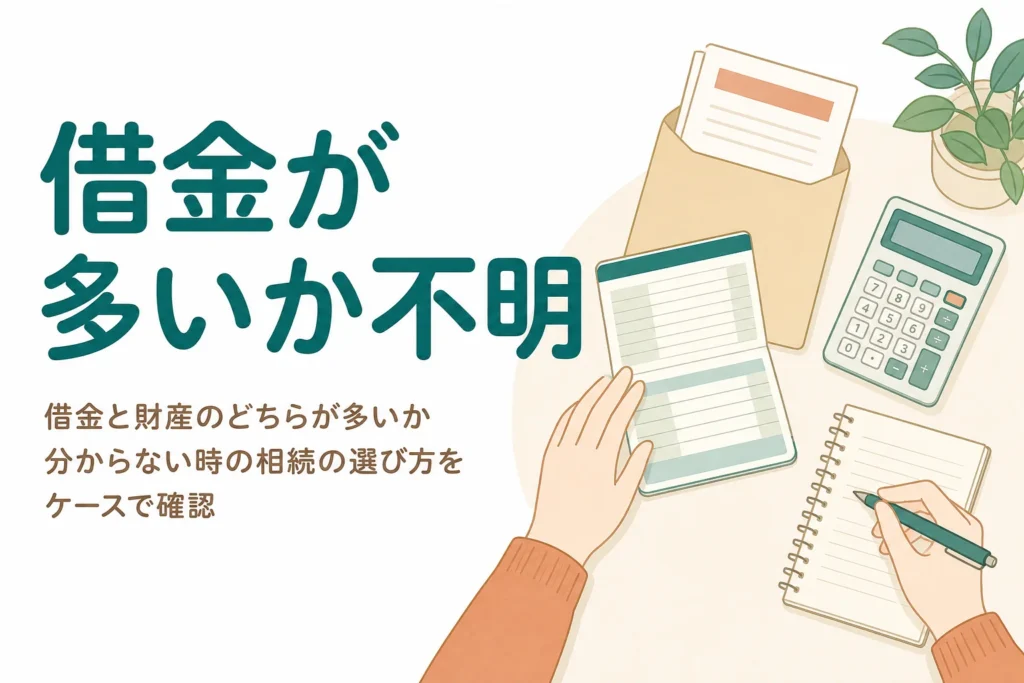 借金と財産のどちらが多いか分からない時の相続の選び方を確認する記事のアイキャッチ