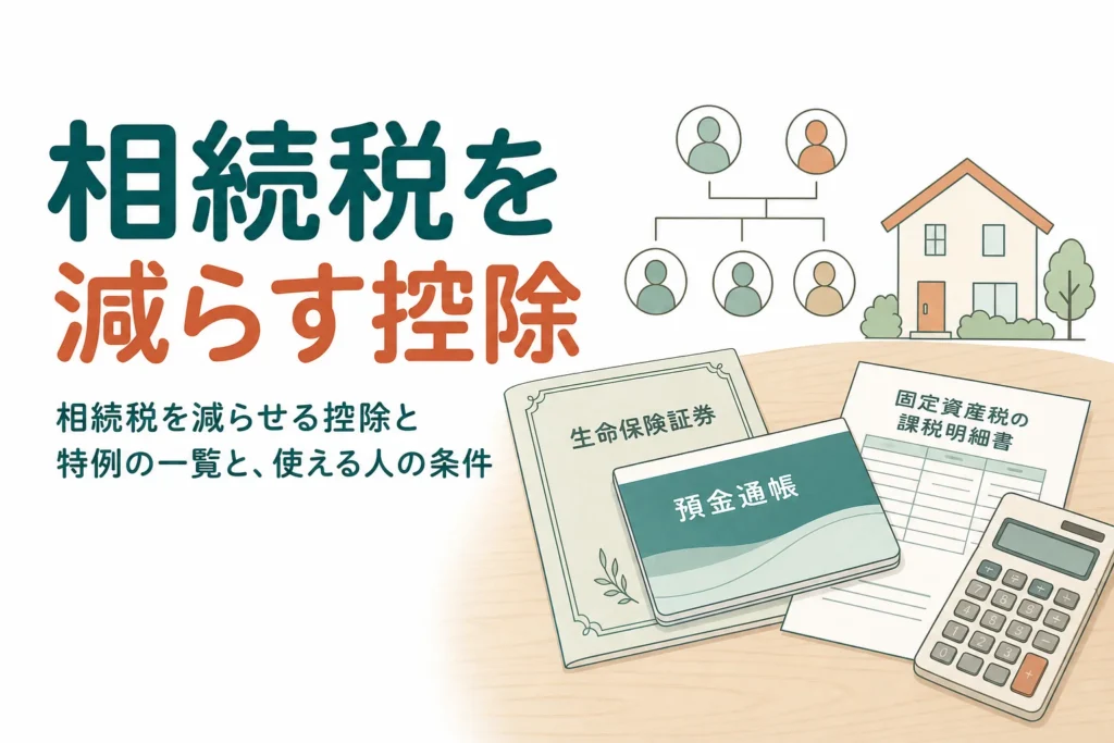 相続税を少なくできる控除と特例の一覧と使える人の条件を解説する記事のアイキャッチ